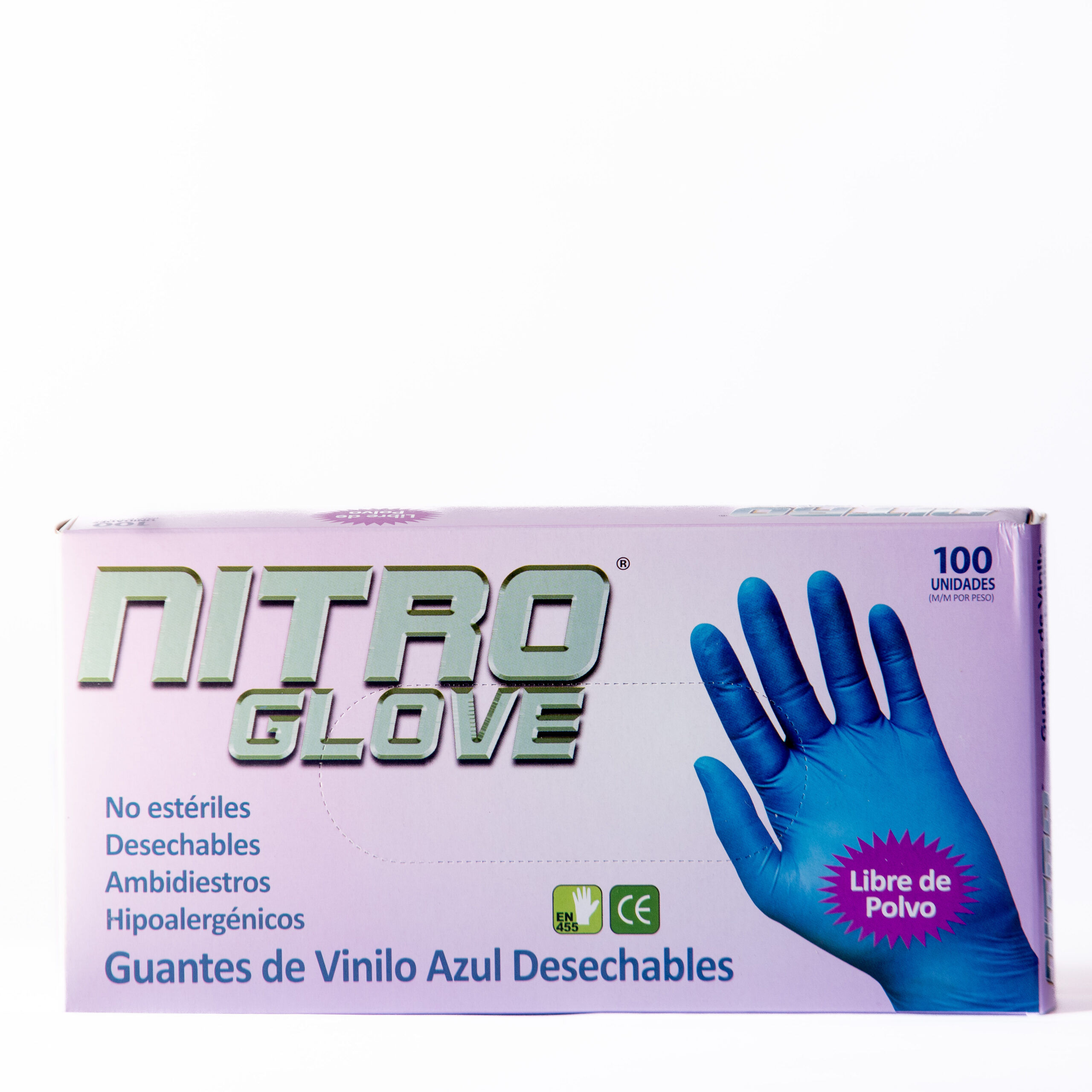 Guantes de Vinilo Azul Nitro Glove